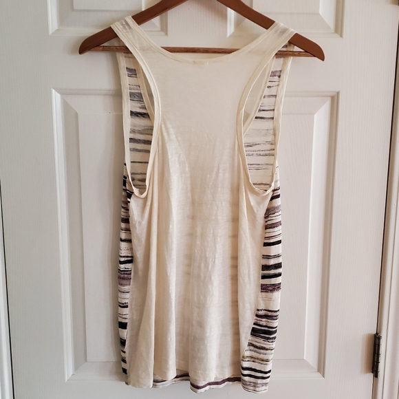 J. Crew Cream And Purple Tank Top With Sequin Accents Size S - Picture 3 of 6